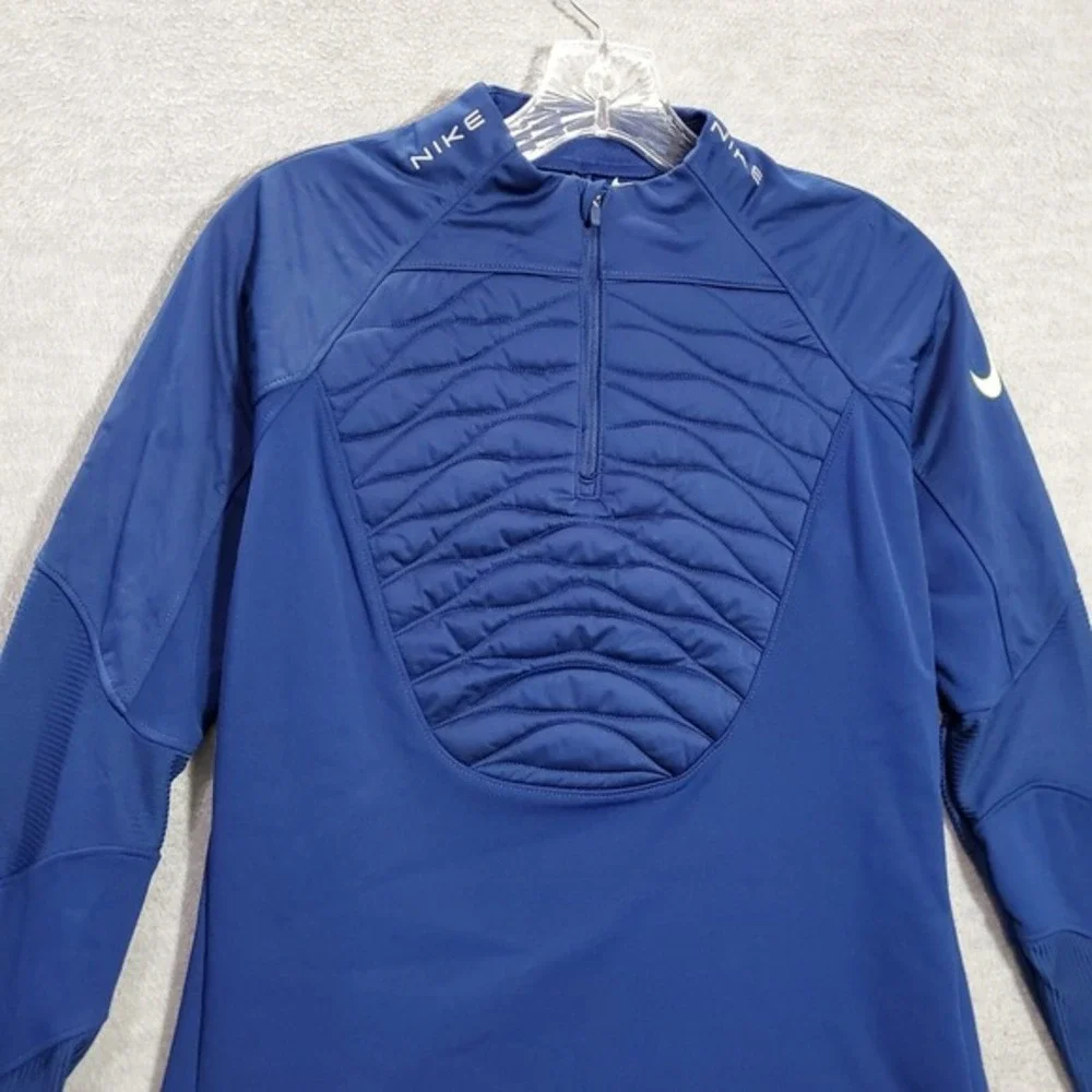 Nike‎ Women Sweatshirt S Blue Strike Winter Warrior Padded Therma Fit Slim Fit